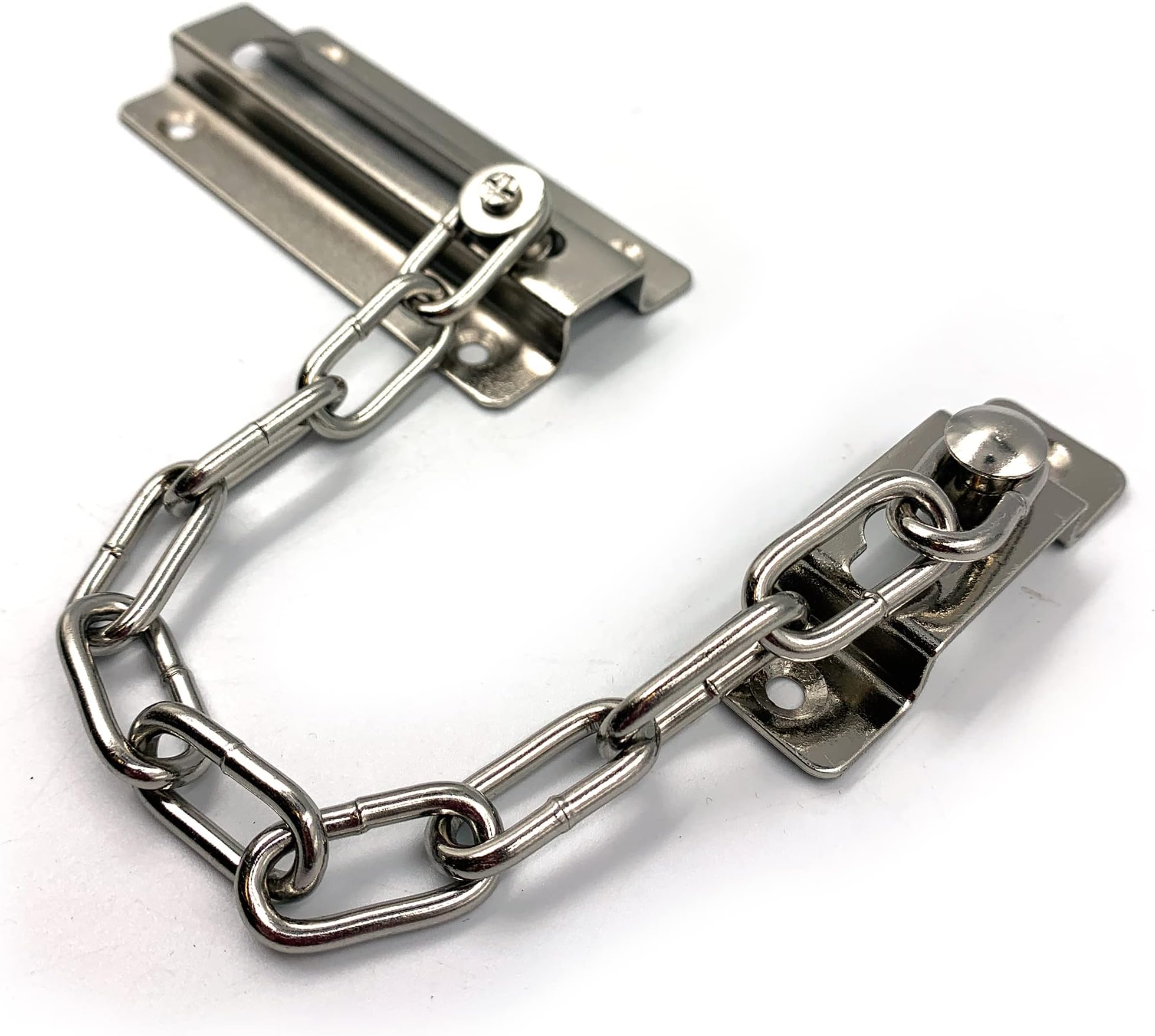 Door Chain Lock | Internal Door Restrictor/Limiter | Security Chain Lock for Front Door or UPVC Doors | 1 Piece of Chrome Plated Steel Door Safety Chain with Complete Fittings