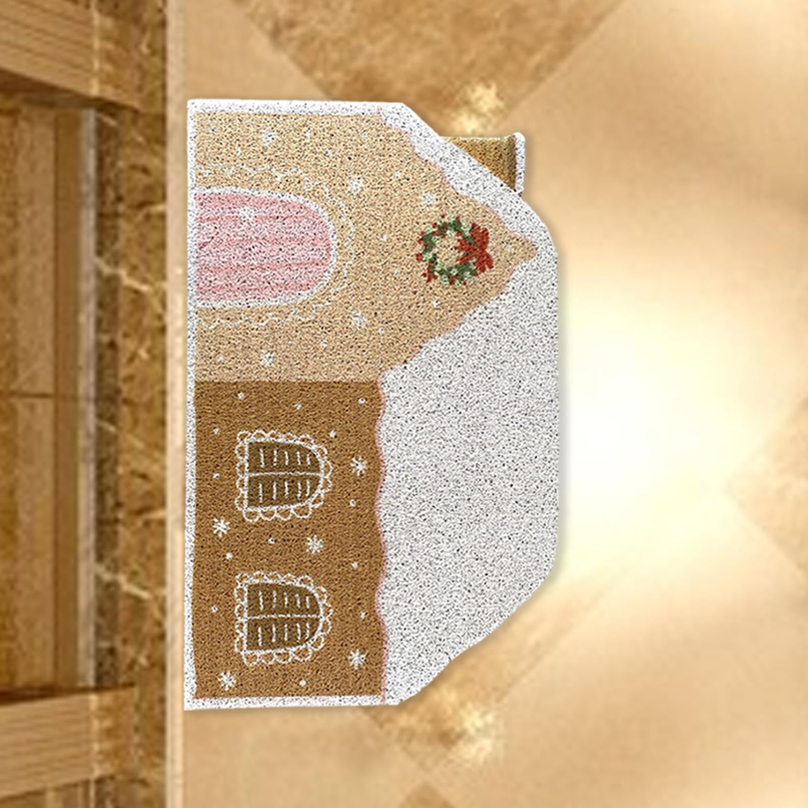 Felpudo de bienvenida navideña, felpudo para interiores, felpudo de bienvenida, bonito felpudo decorativo, alfombra de suelo de Navidad para el (60 cm x 120 cm)