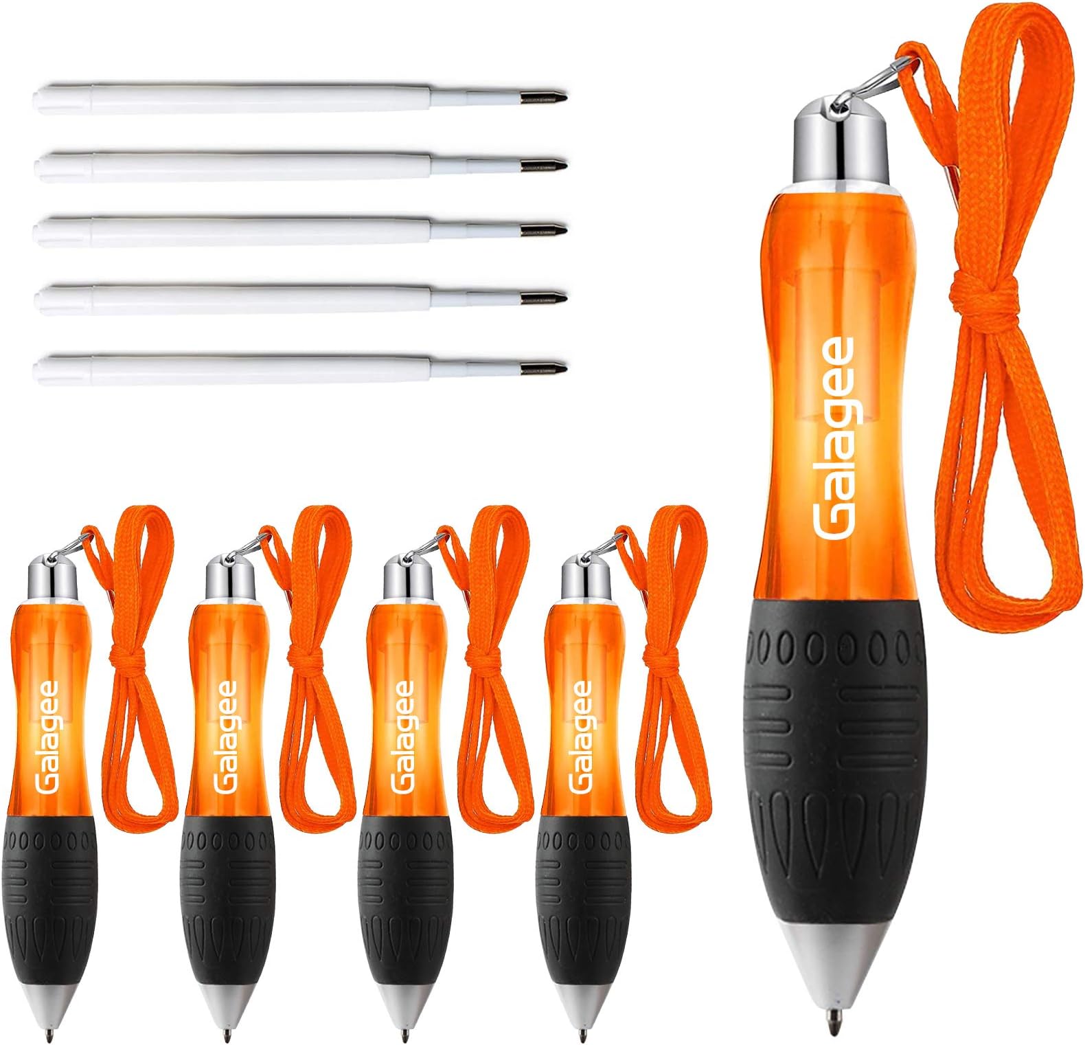 Wide Body Ballpoint Pens (5 pens + 5 extra black ink refills) - Super Big Fat Pens for Arthritis, Parkinson's, Carpal Tunnel and Essential Hand Tremors