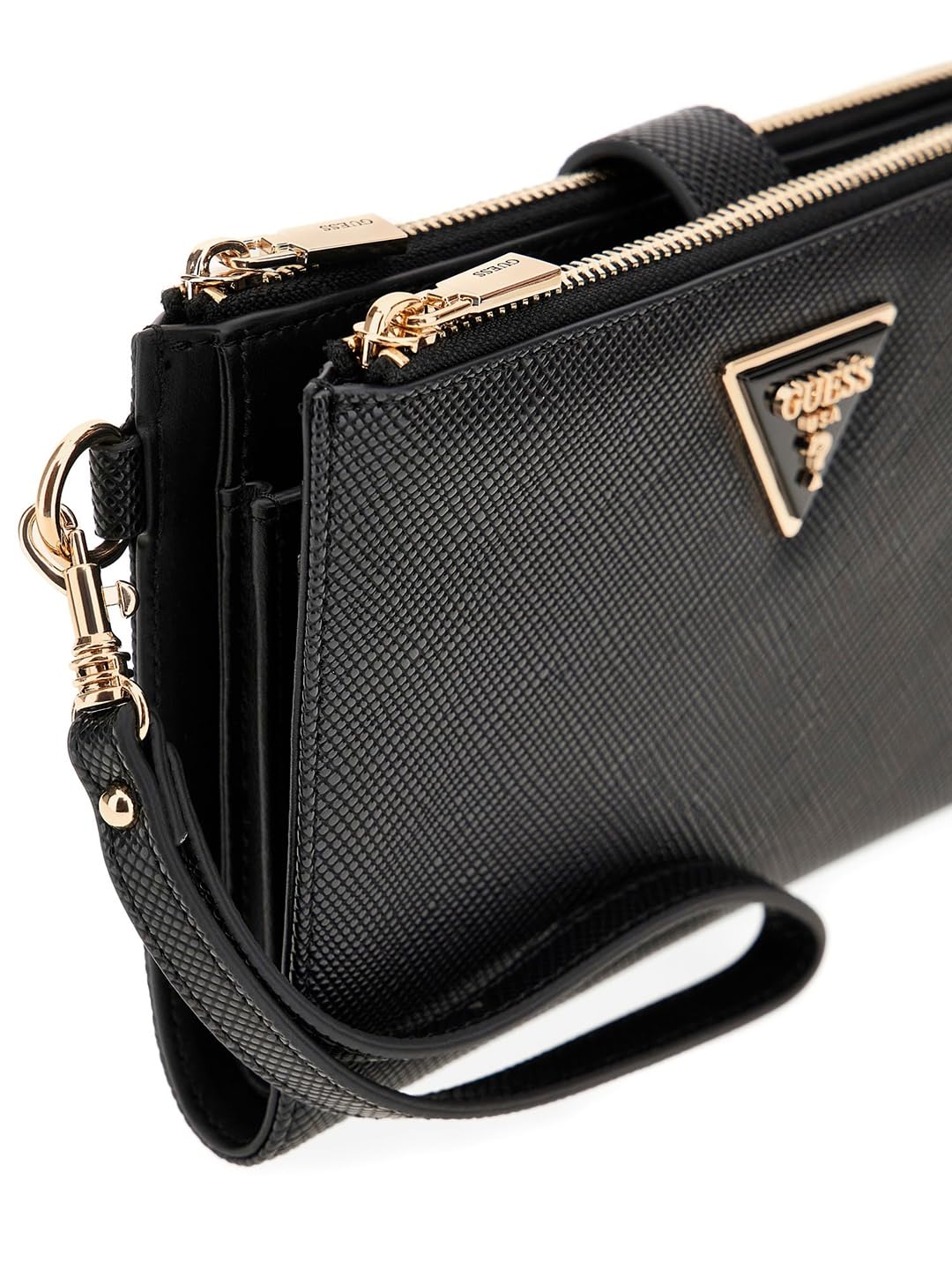 GUESS Laurel II Double Zip Organizer Wallet, Portafoglio organizzatore Donna, Nero, Talla única