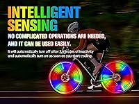 Vista 3 de Luces de rueda de bicicleta, luces de rueda de bicicleta para conducción nocturna, luz de radios de bicicleta con visibilidad de 360°, detección