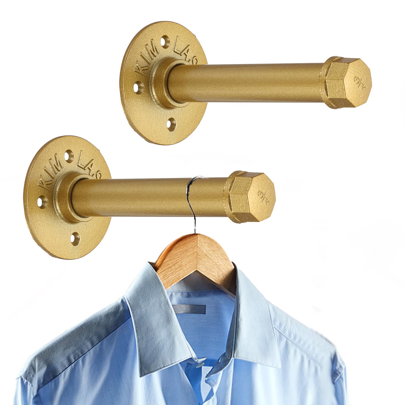 Sumnacon 2 Pcs 5 9 Inch Industrial Pipe Clothes Bar - Heavy Duty Rustic Metal Coat Hanger with