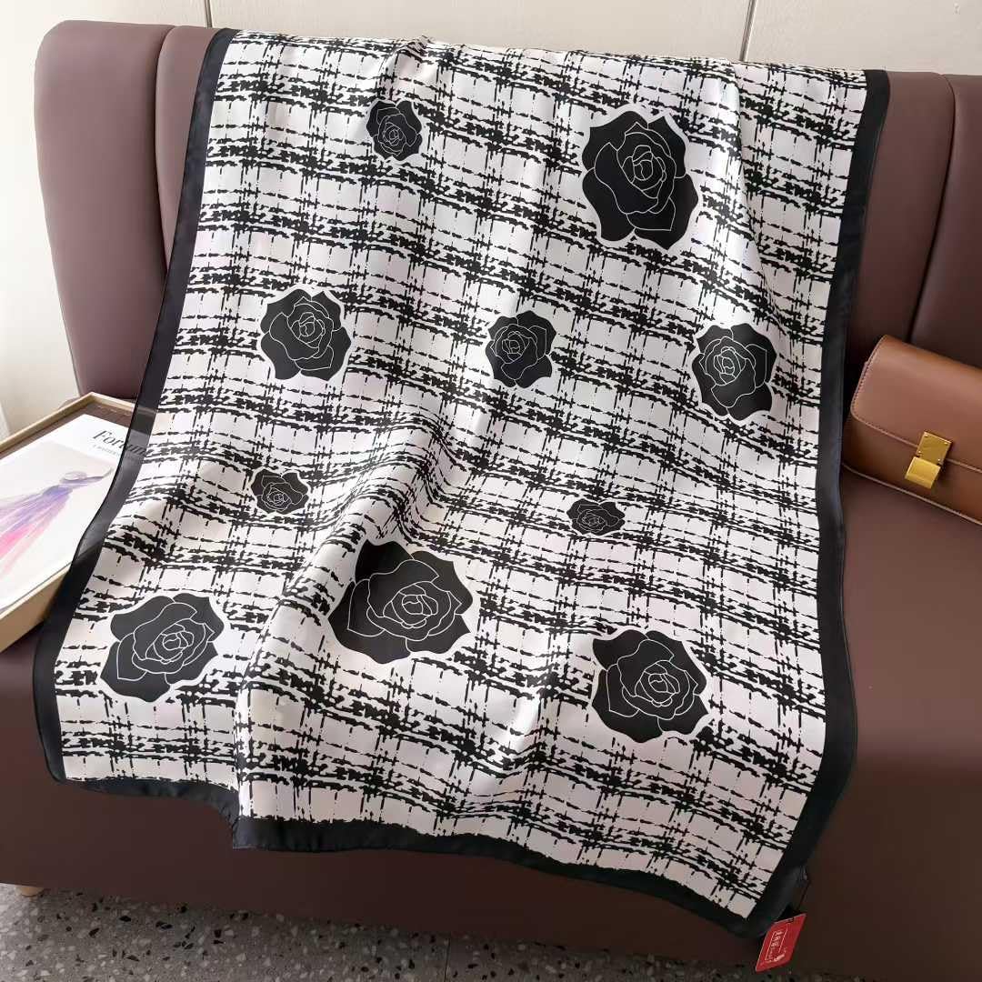 Silk Feeling Scarf for women Lightweight Long Floral Scarves Shawl Wraps Elegant Evening Dresses Satin Shawls Scarfs - Image 5