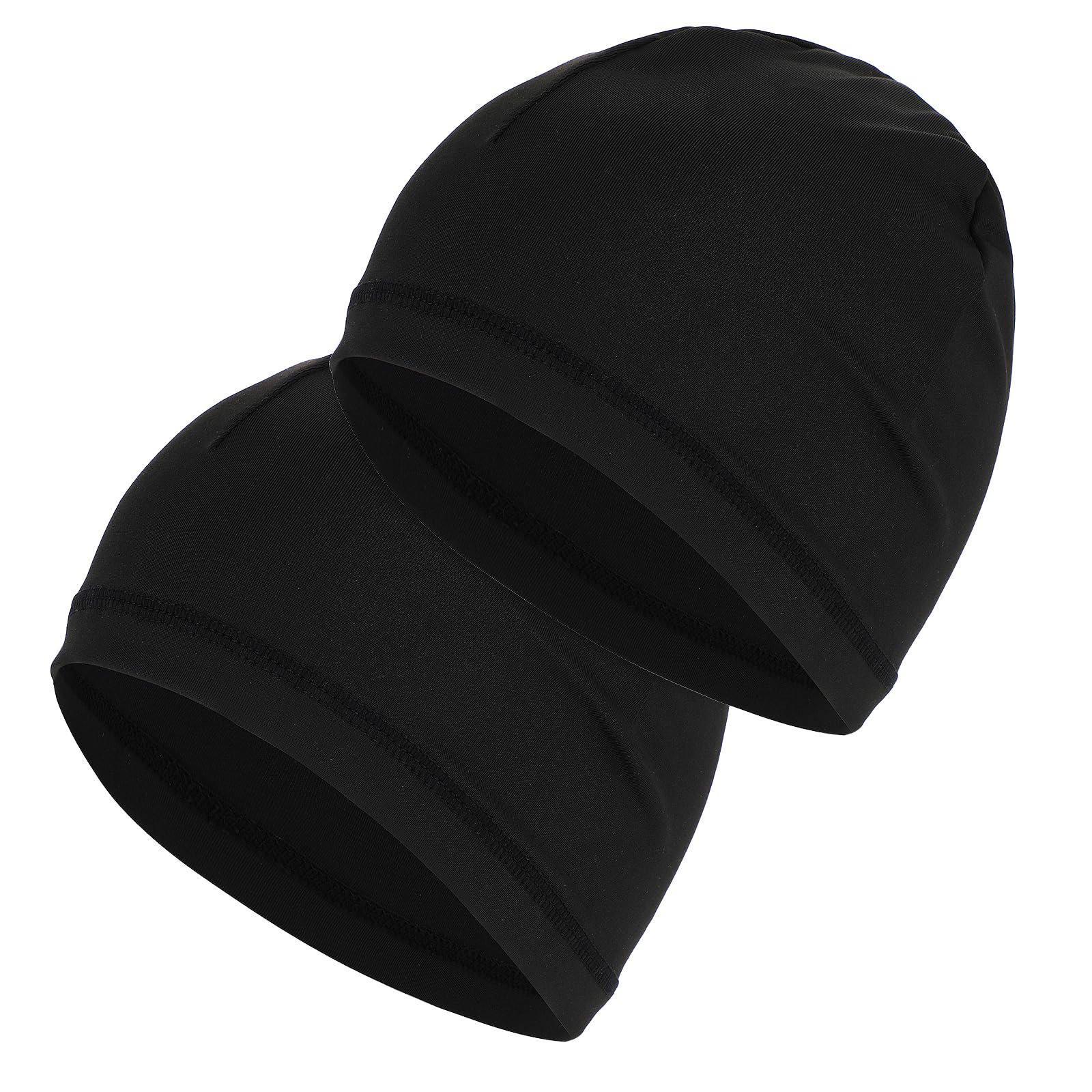 Photo 1 of 2 Pcs Wave Silky Stocking Caps for 360 540 723 Waves - Compression Stain Caps Ideal Gifts for Christmas Thanksgiving Father's Day (Black)