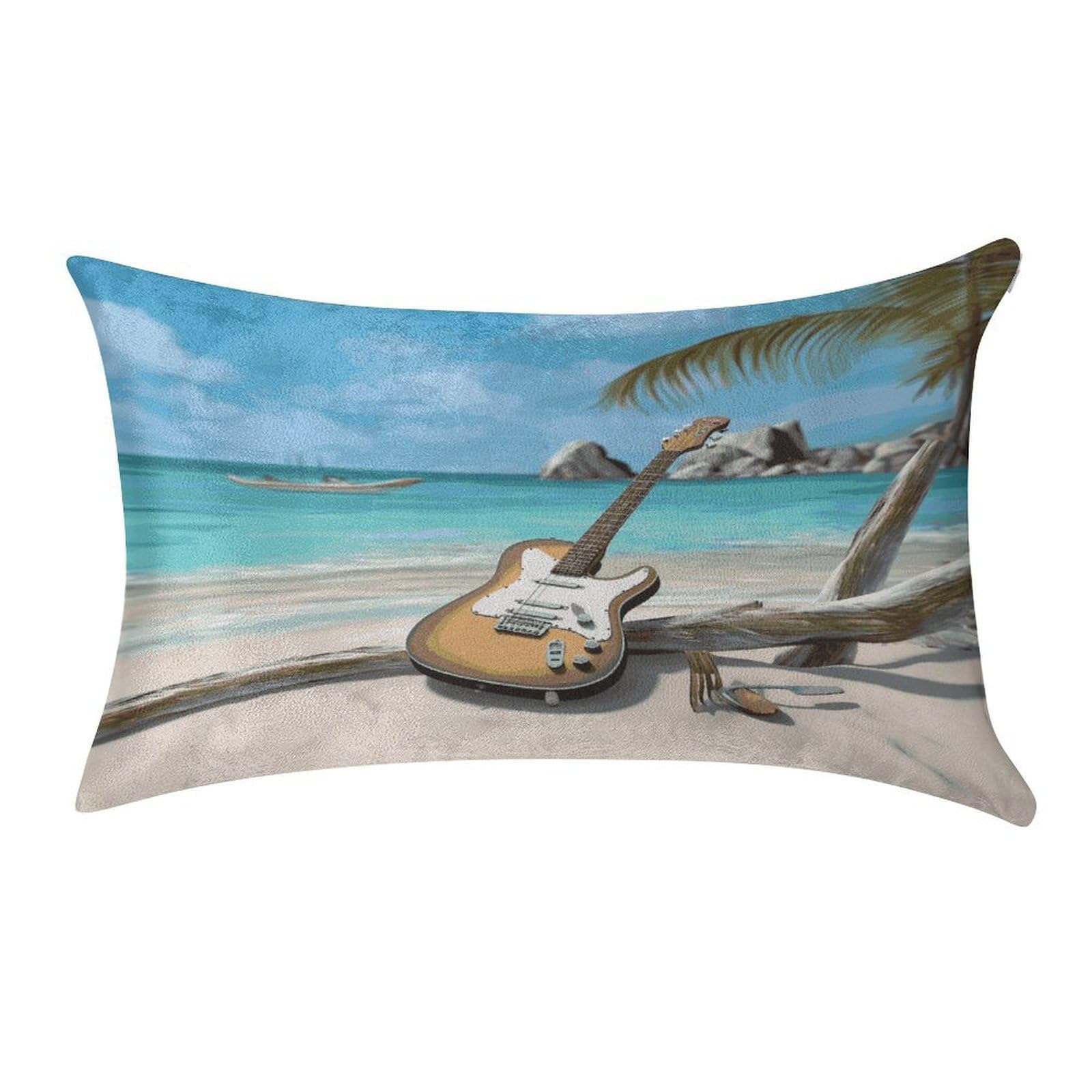 Btcowzrv Style Guitar On The Beach Pillow Cover Pillow Case Pillowcase