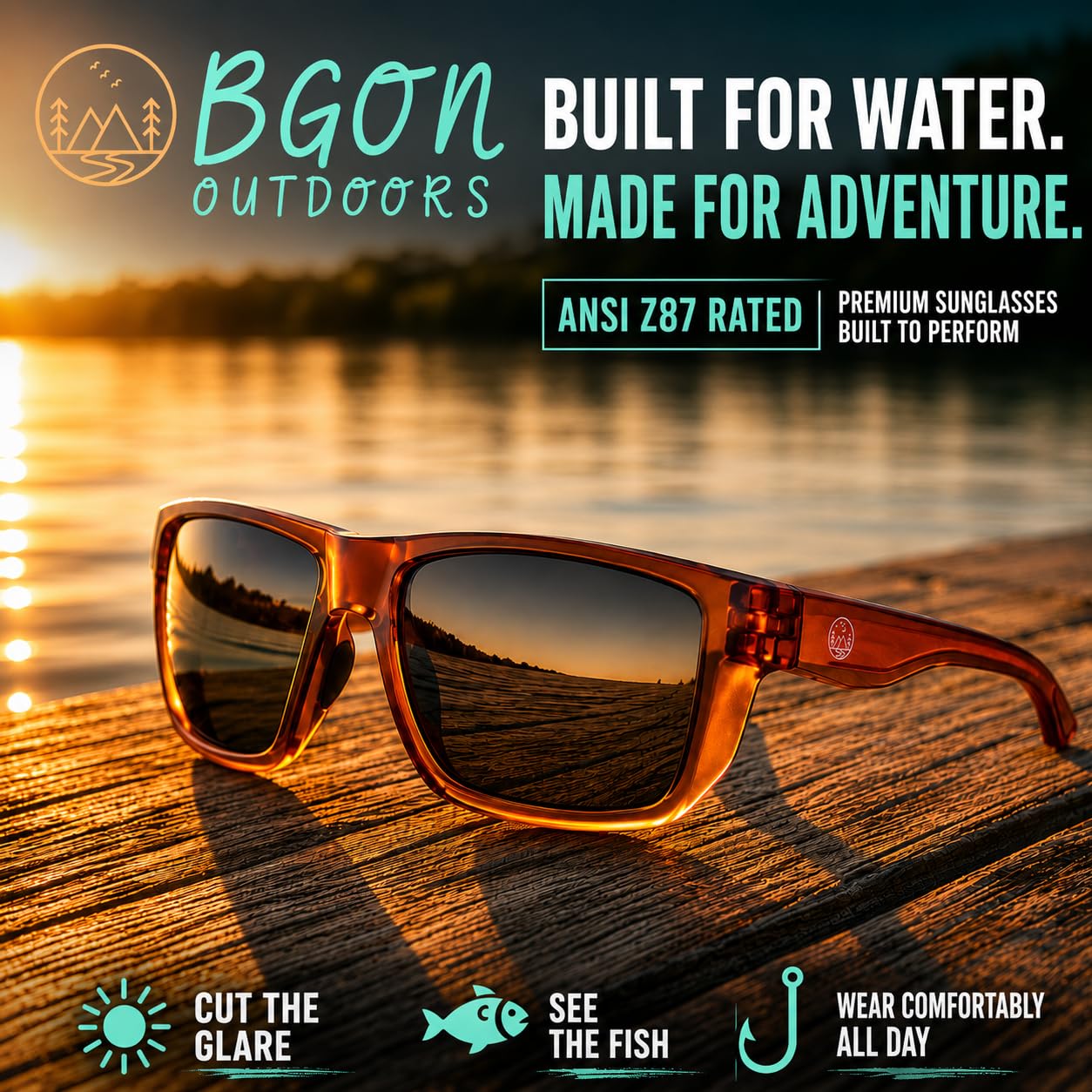 Gafas de sol polarizadas UV400 diseñadas para pesca, golf y aventura. Ligeras, duraderas y cómodas durante todo el día.