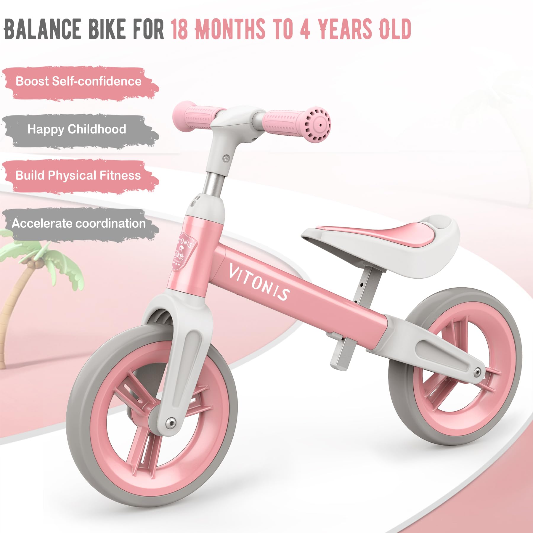 MHCYLION Balance Bike for Ages 1.5-4 Years, Up to 25kg, Height 