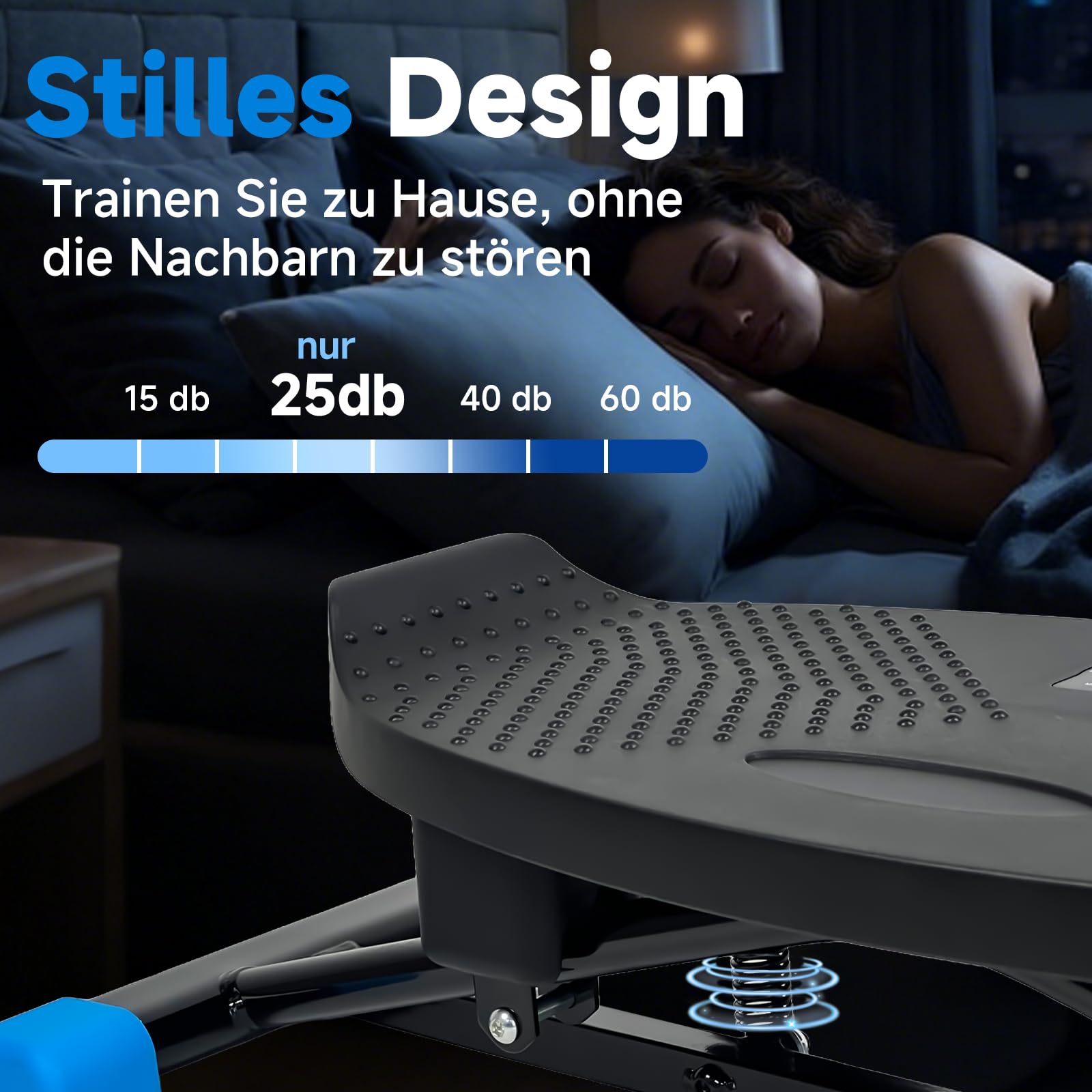 Balance Trainer Simulierte Skimaschine Widerstandsbasiertes Aerobic-Laufband Tragbarer Stepper trägt 136 kg leises Ganzkörper-Trainingsgerät mit LED-Anzeige
