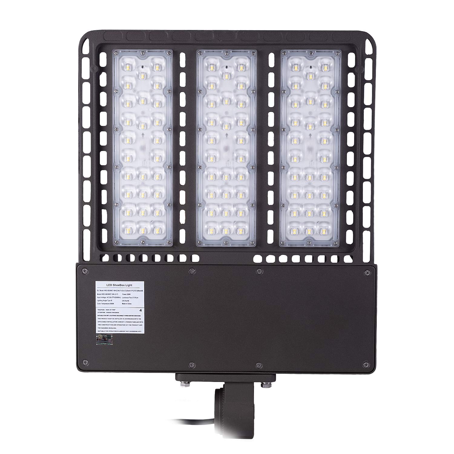 1000LED LED Shoebox Light 300W 277-480V Super Bright 1000W Equal Waterproof IP66 Daylight White 5000K Parking Lot Lighting Outdoor LED Street Light