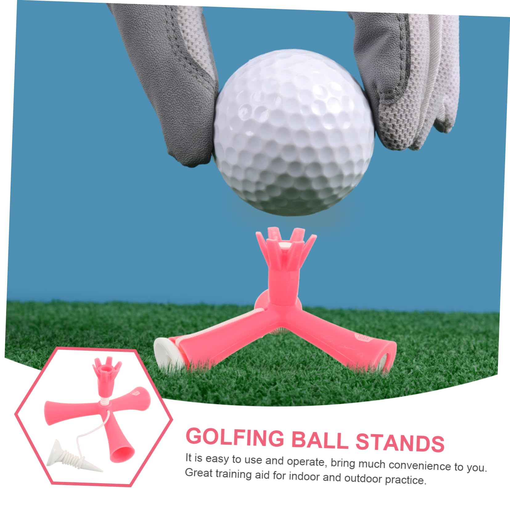 SUPVOX Tees De Golf Magnéticos con Bola Telescópica Ajustable Ayuda para El Entrenamiento De Golf Tees Pequeños Tees De Golf Divididos Magnéticos Accesorios De Golf tee De Golf