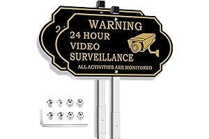 28" Stake | 14" x 7" Aluminum Video Security Surveillance Sign (2- Pack)