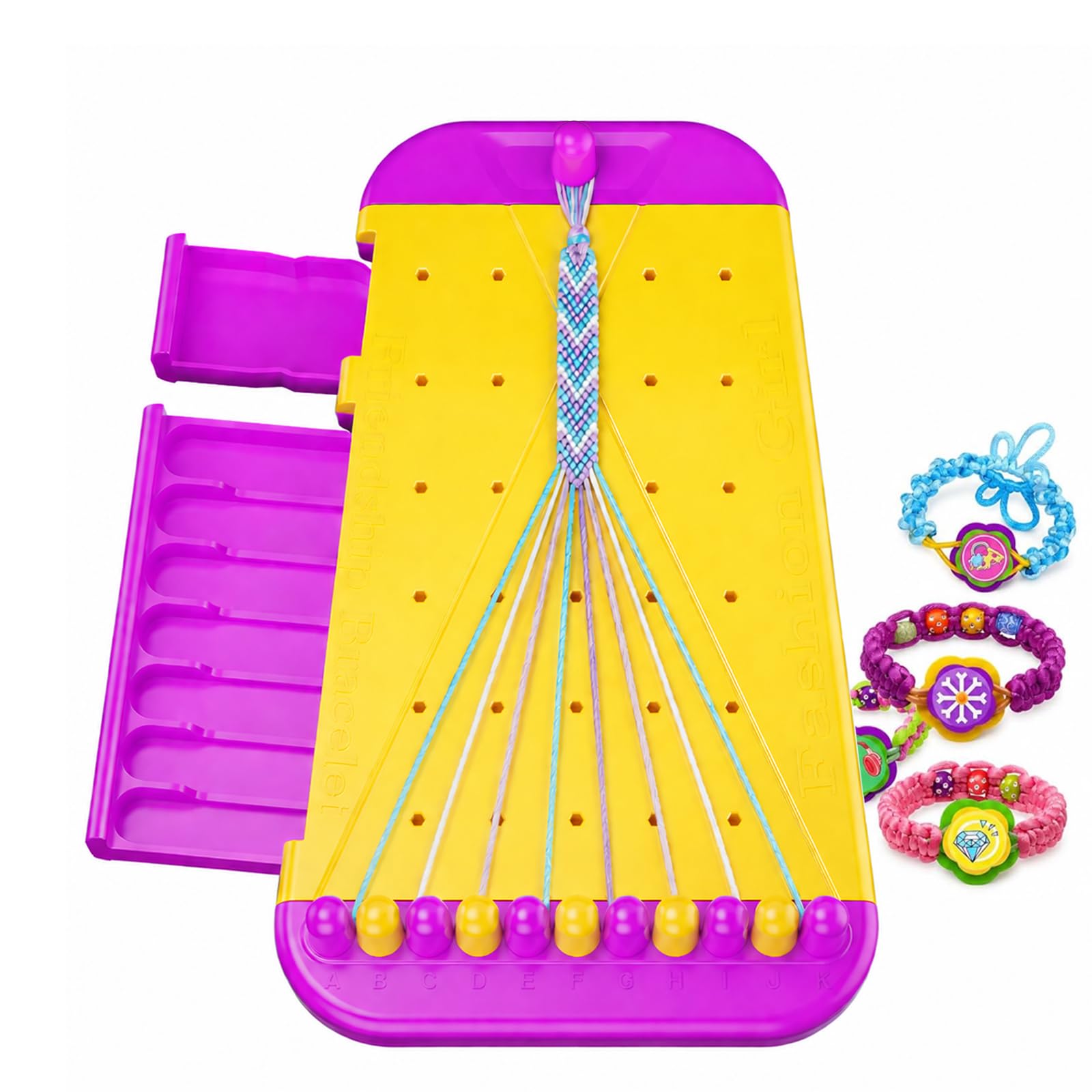 Aynvixt Kit per la creazione di braccialetti dell'amicizia per ragazze, migliori idee regalo di compleanno per ragazze di 7 8 9 10 11 anni (giallo/viola)