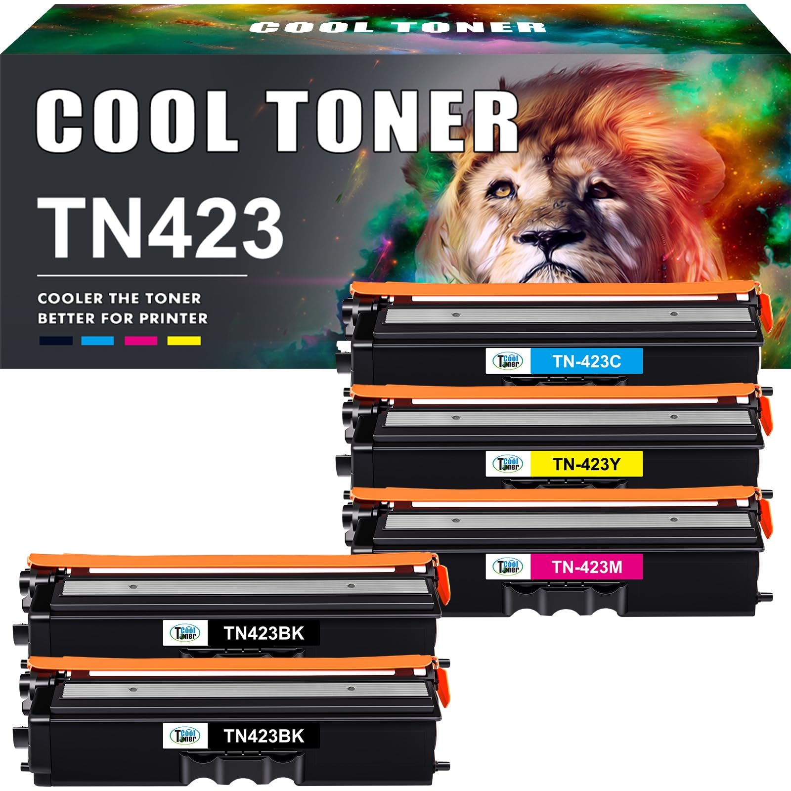 TN423 MFC-L8690CDW Toner Kompatibel für Brother TN-423 TN 423 5-Pack | MFC L8690CDW HL-L8260CDW DCP-L8410CDW MFC-L8900CDW HL-L8360CDW Serie Druckertinte TN-421 TN421 421 Schwarz Cyan Gelb Magenta