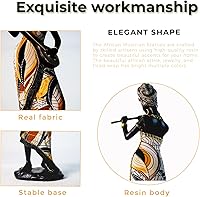 Vista 3 de Escultura africana para decoración del hogar, estatuas africanas de Prefdo músico, arte africano, figuras tribales de dama, estatuas de mujer