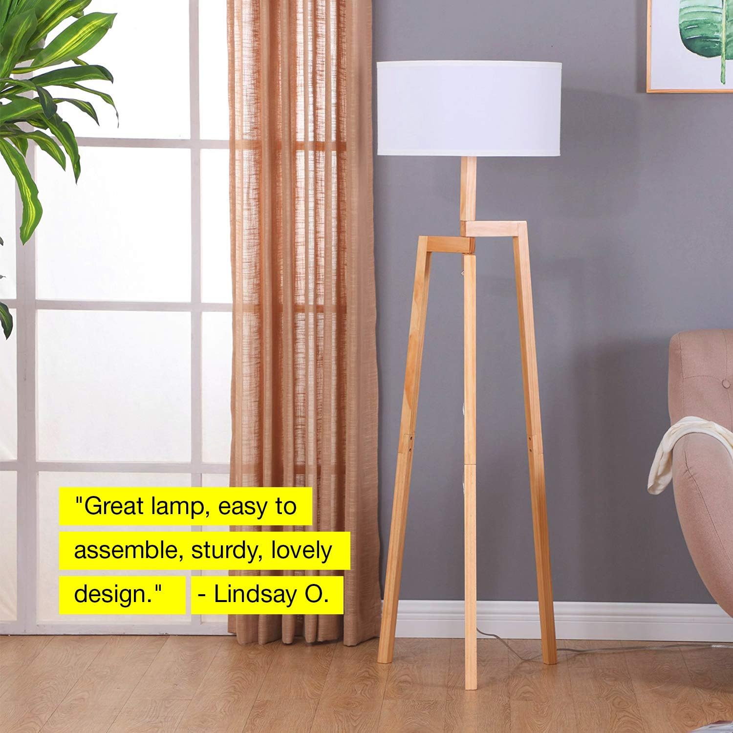 Get Popular Offer Brightech New Mia LED Tripod Floor Lamp– Modern Design Wood Mid Century Modern Light for Contemporary Living Rooms- Rustic, Tall Standing Lamp for Bedroom, Office- White Shade Promo Discount Up To 70% Off Brightech New Mia LED Tripod Floor Lamp– Modern Design Wood Mid Century Modern Light for Contemporary Living Rooms- Rustic, Tall Standing Lamp for Bedroom, Office- White Shade