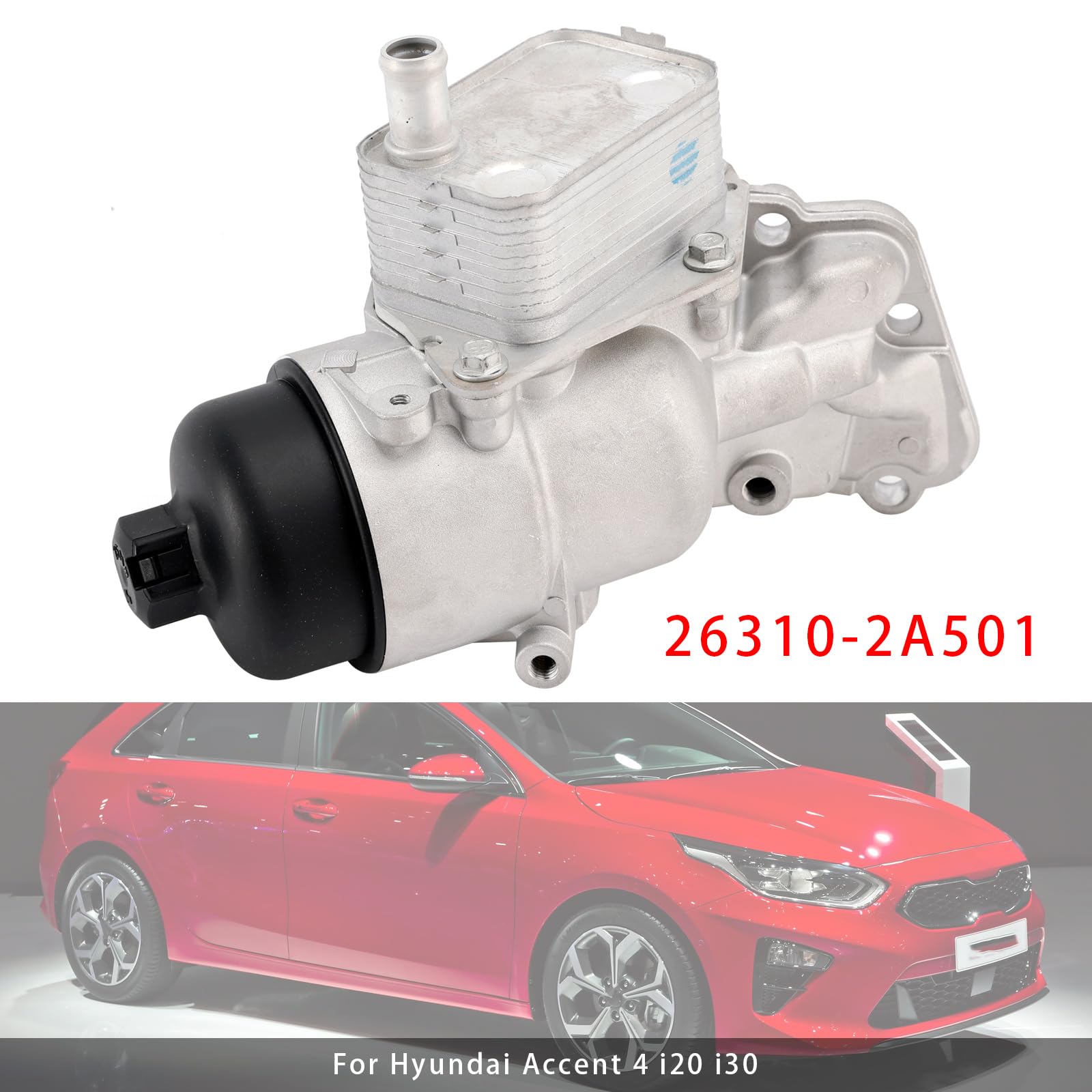 MAD HORNETS Engine Oil Filter Housing Oil Cooler 26310-2A501 Apto para Hyundai Accent i20 i30 Apto para KIA Ceed