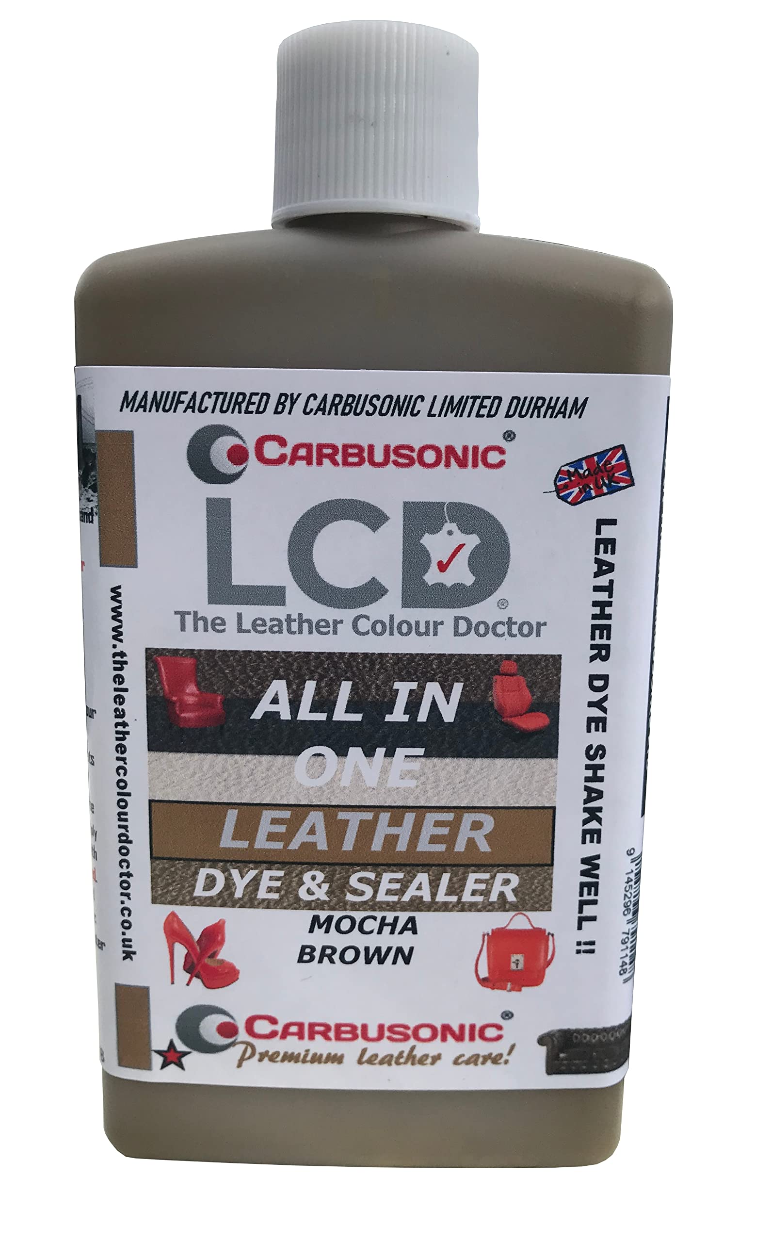 Carbusonic All in one Leather dye and sealant, Interior Leather Paint for Car Seats, Sofas, Arm Chairs, Shoes, Handbags & More. (Dark Grey, 500 ml) — view 34