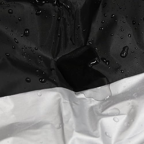 Miniatura 7 de uxcell XXXL 190T - Funda para moto (116 pulgadas), color negro y plateado