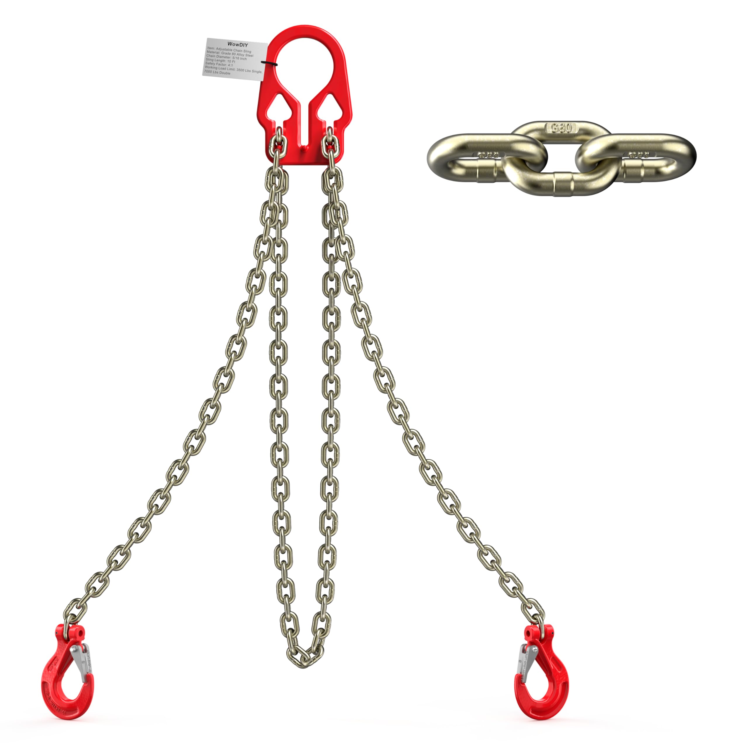 Heavy Duty Lifting Chains - 10ft, 7000lb Capacity -1 Heavy Duty Lifting Chains - 10ft, 7000lb Capacity -1