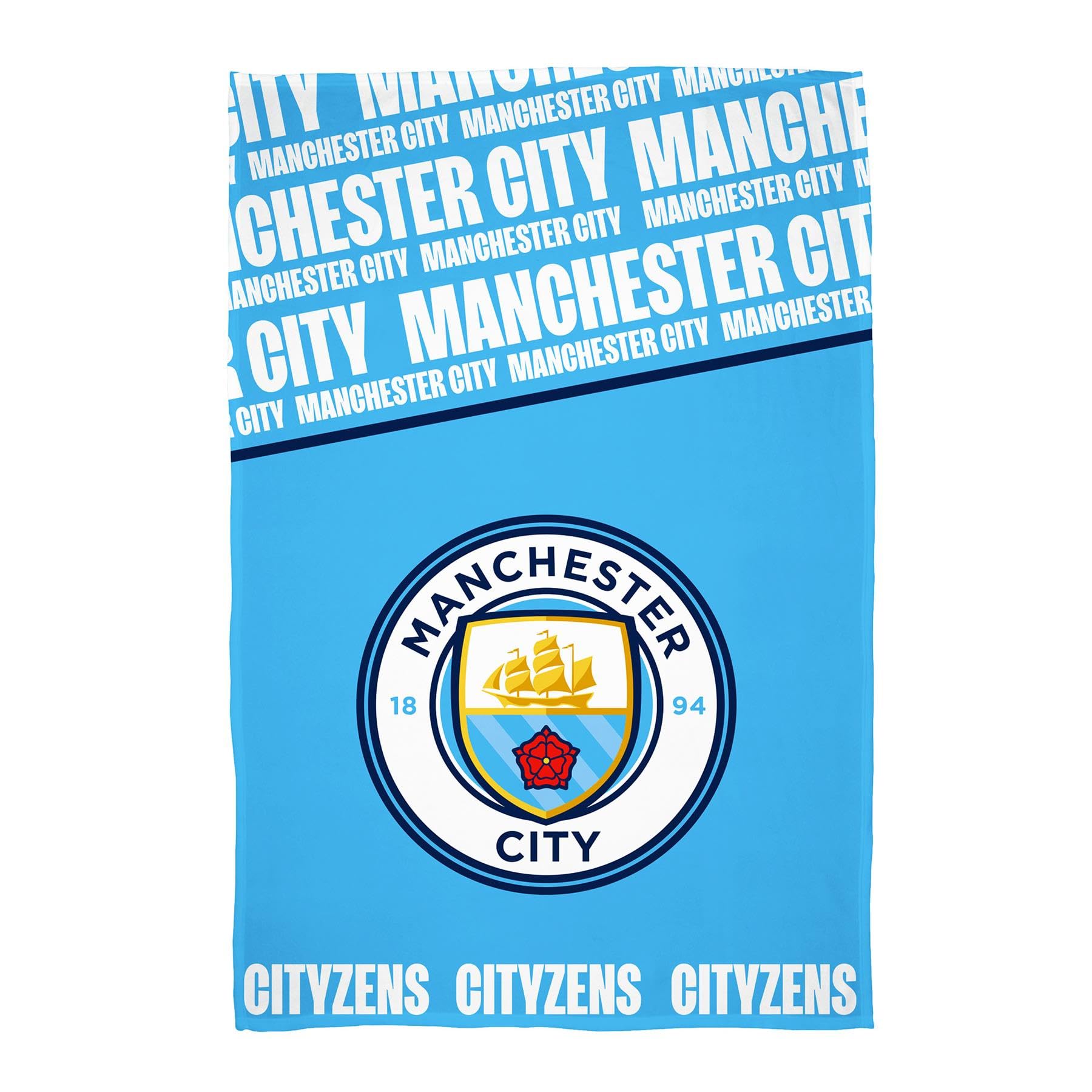 MAN CITY Manchester City Fc Cityzens Fleece Blanket from B&Q