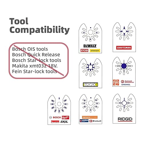 Miniatura 4 de HIGHFIRE 50 cuchillas de sierra oscilantes de 1-38 pulgadas y 50 piezas de 1-34 pulgadas, cuchillas multiherramienta universales profesionales, kit