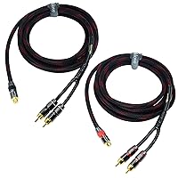 Vista 5 de Arklove Cable Divisor RCA Blindado de 1 pie para Subwoofer Audio Estéreo Video 1 Hembra a 2 Machos Adaptador Conector en Y de Altavoz Dual Cable