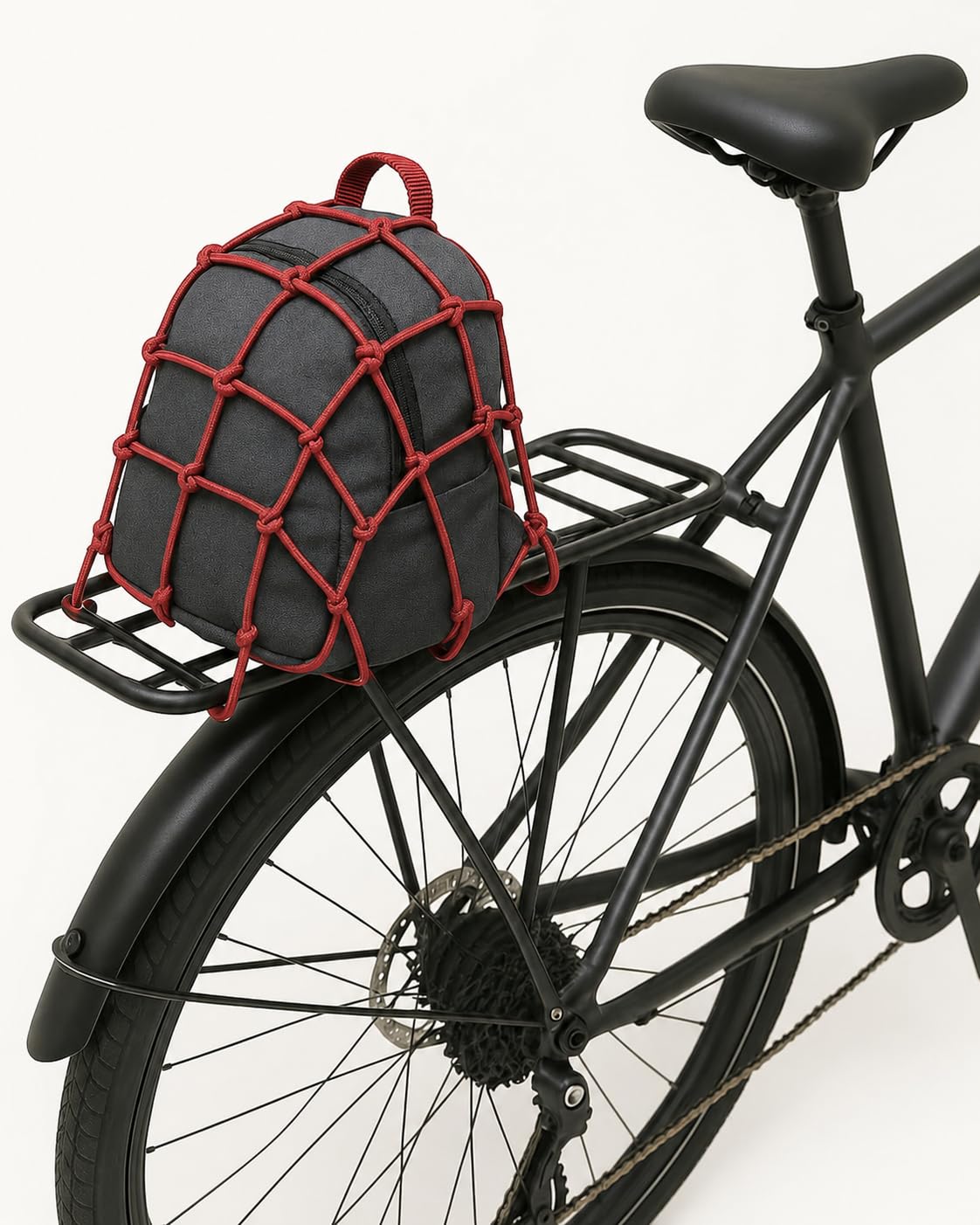 Rete Ragno Moto Elastica con Ganci – Fissaggio Bagagli e Casco per Portapacchi/Sella – Universale per Moto, Scooter e Bici – Alta Elasticità, Ganci Antigraffio (Rosso)