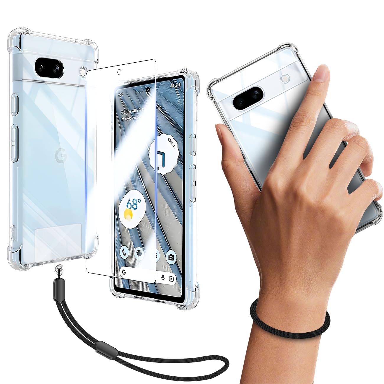 Google Pixel 7a 本体+ケース 画面にヒビあり ケース付きGoogle