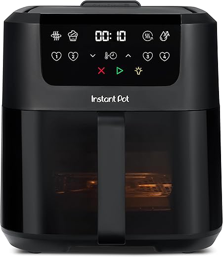 Instant Pot Vortex Compact Black Hot Air Fryer 5L Basket Family Size 4 in 1 – Hot Air Fry, Dry, Bake, Heat, Non-Stick, Easy to Clean