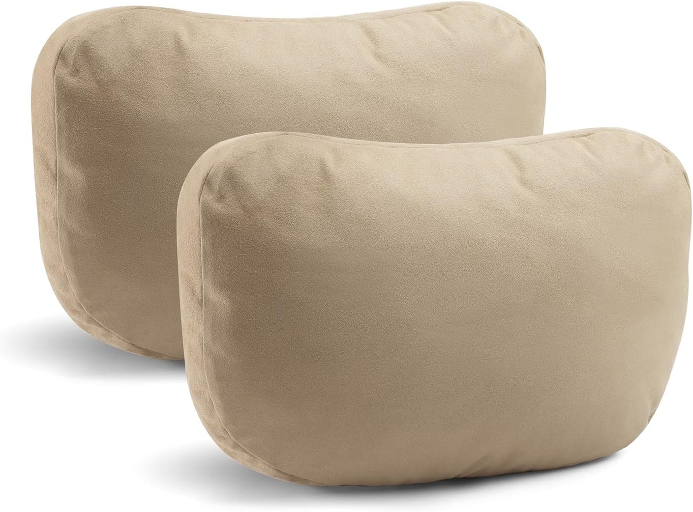 2Pcs Super Soft Car Headrest Pillow, Car Neck Pillow with Adjustable Strap & Breathable Removable Cover, Balance Neck Pillow Designed to Relieve Neck Pain and Muscle Tension(Beige)