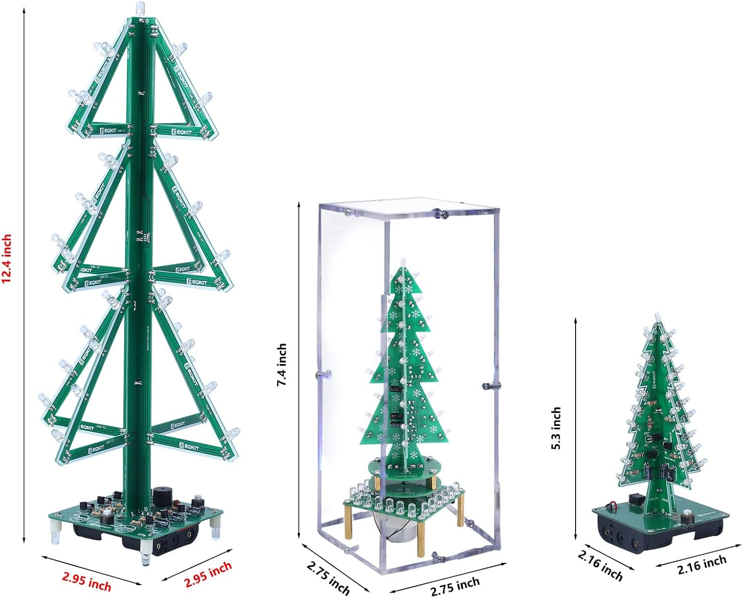 Image showing the dimensions of the assembled Christmas tree kit