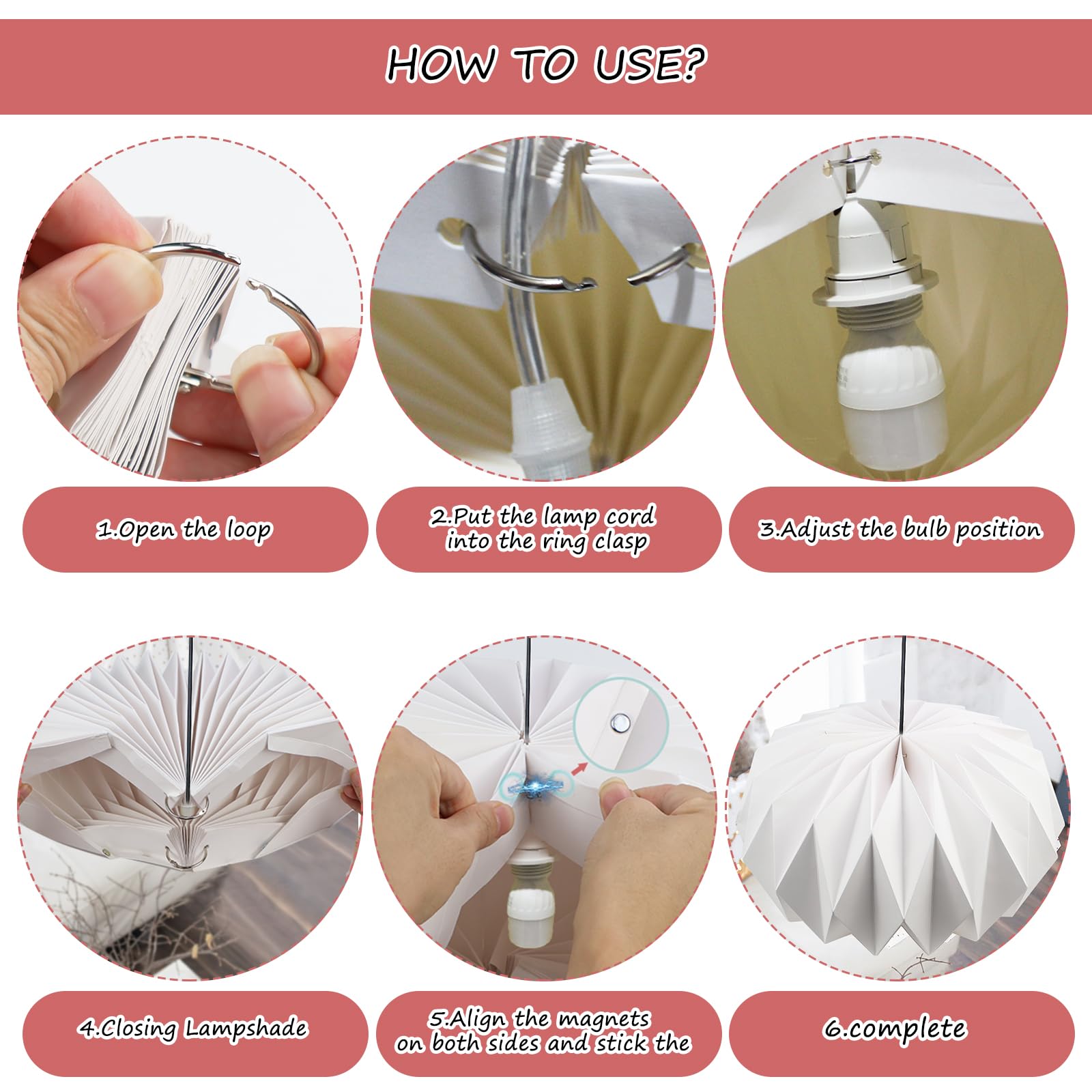 Lampadario a Sospensione Paralume DIY Lampada da Soffitto Paralume Creativo Plafoniera Paralume 45CM