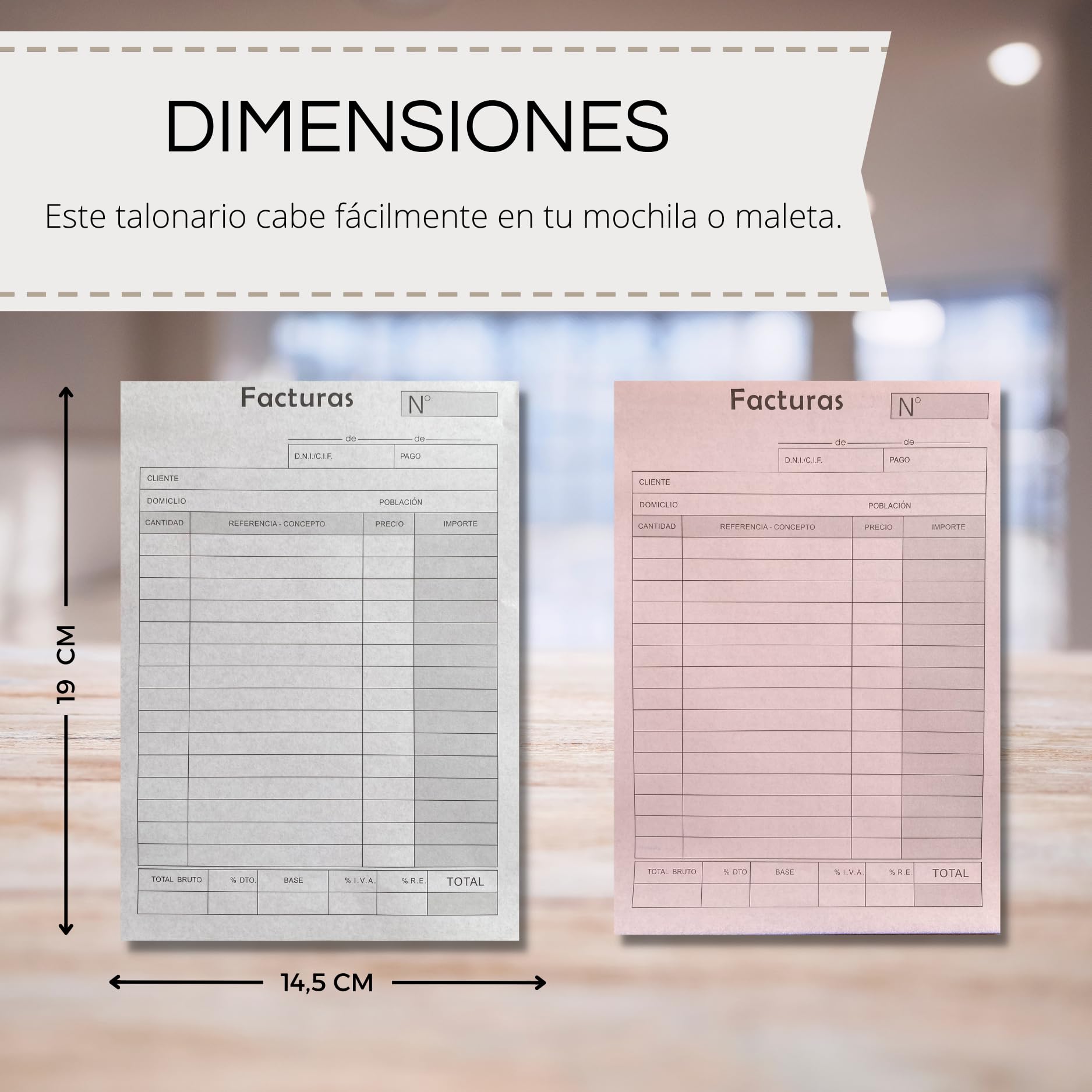 【PACK 12】 Talonario Facturas de Pedidos con Autocopiado y Matriz de Corte, Recibos de Facturas con 40 Hojas por Talonario (20,5 x 15 cm), Documento de Venta de Pedidos Realizados en Castellano.