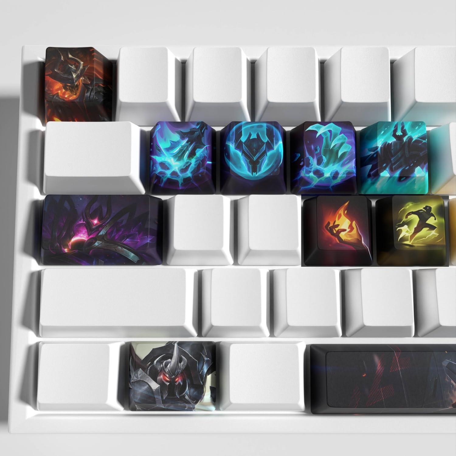 League Mordekaiser Set de 12 Keycaps PBT Haute Densité, OEM Profile Dye Sublimation Disposition Idéal pour Créateurs de Contenu et Amateurs d' Esport