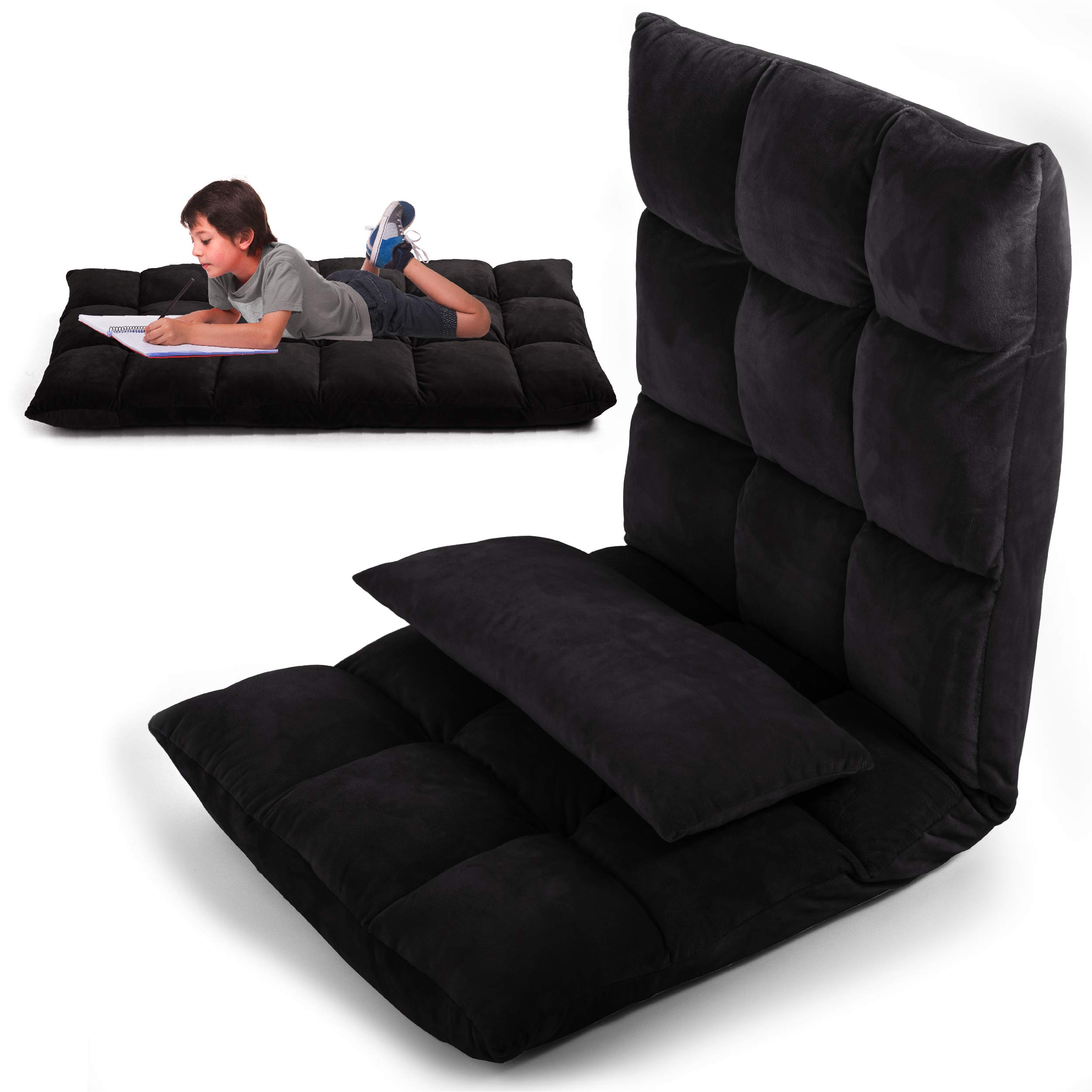 Buy LAYBACK Floor Chair with Back Support Pillow Floor Gaming Chair