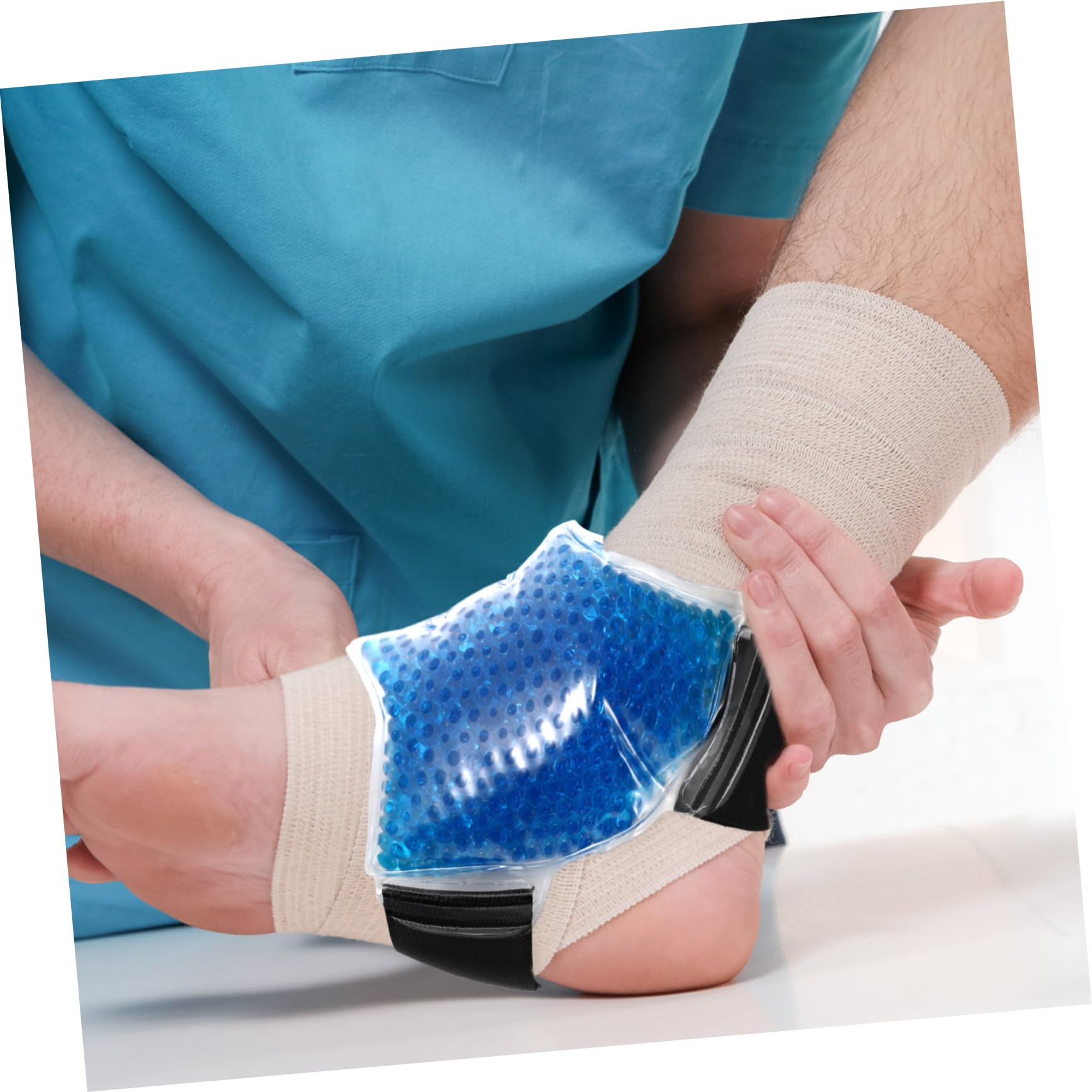 Borsa Ghiaccio per Caviglia e Piede in Gel Pvc Blu Riutilizzabile per Terapia Fredda e Calda Allevia Gonfiore per Infortuni e Riabilitazione