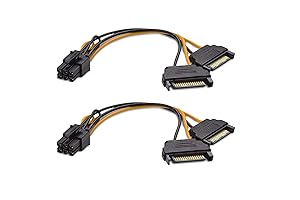 Cable Matters 2-Pack 6 Pin PCIE to Dual SATA Power Cable 4 Inches