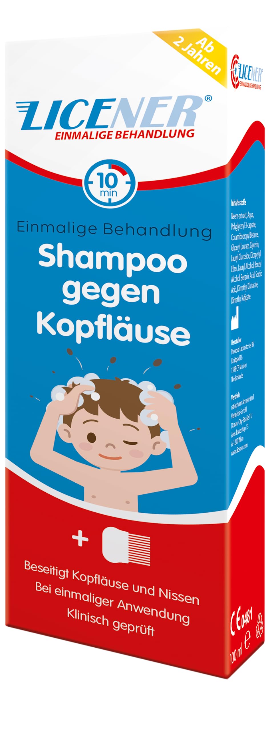 Licener® von ratiopharm: Shampoo mit natürlichem Neem-Extrakt. Mit nur einer Behandlung Kopfläuse und Nissen beseitigen, 100 ml