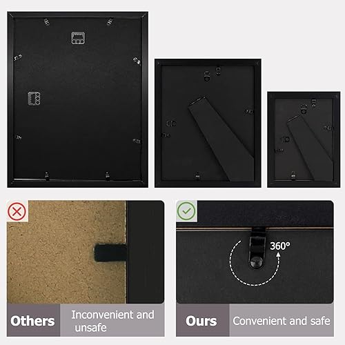 Miniatura 7 de Golden State Art, Gallery - Marcos de pared de 11 x 14, 8 x 10, 5 x 7 pulgadas, múltiples marcos de fotos para pared o mesa con paspartú o sin