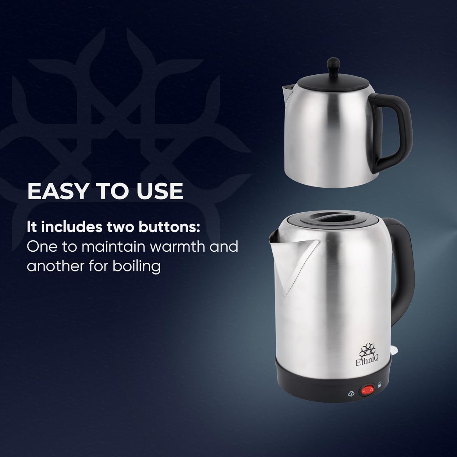 EthniQ Stainless Steel Electric Turkish Tea Maker with Infuser