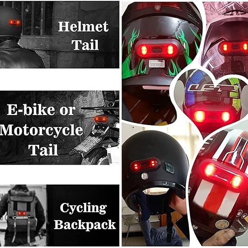 Miniatura 7 de pizarra Luz LED para casco, luz de freno para casco de motocicleta, luz de advertencia roja recargable para la noche