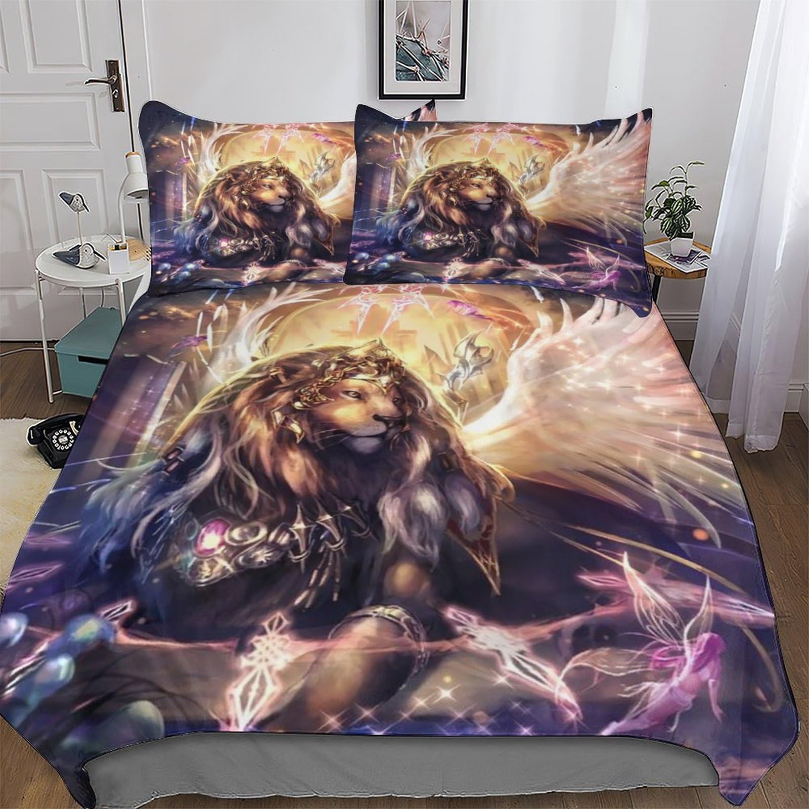 Parure de lit lion douce et confortable pour éliminer les plis de couette King 240cm