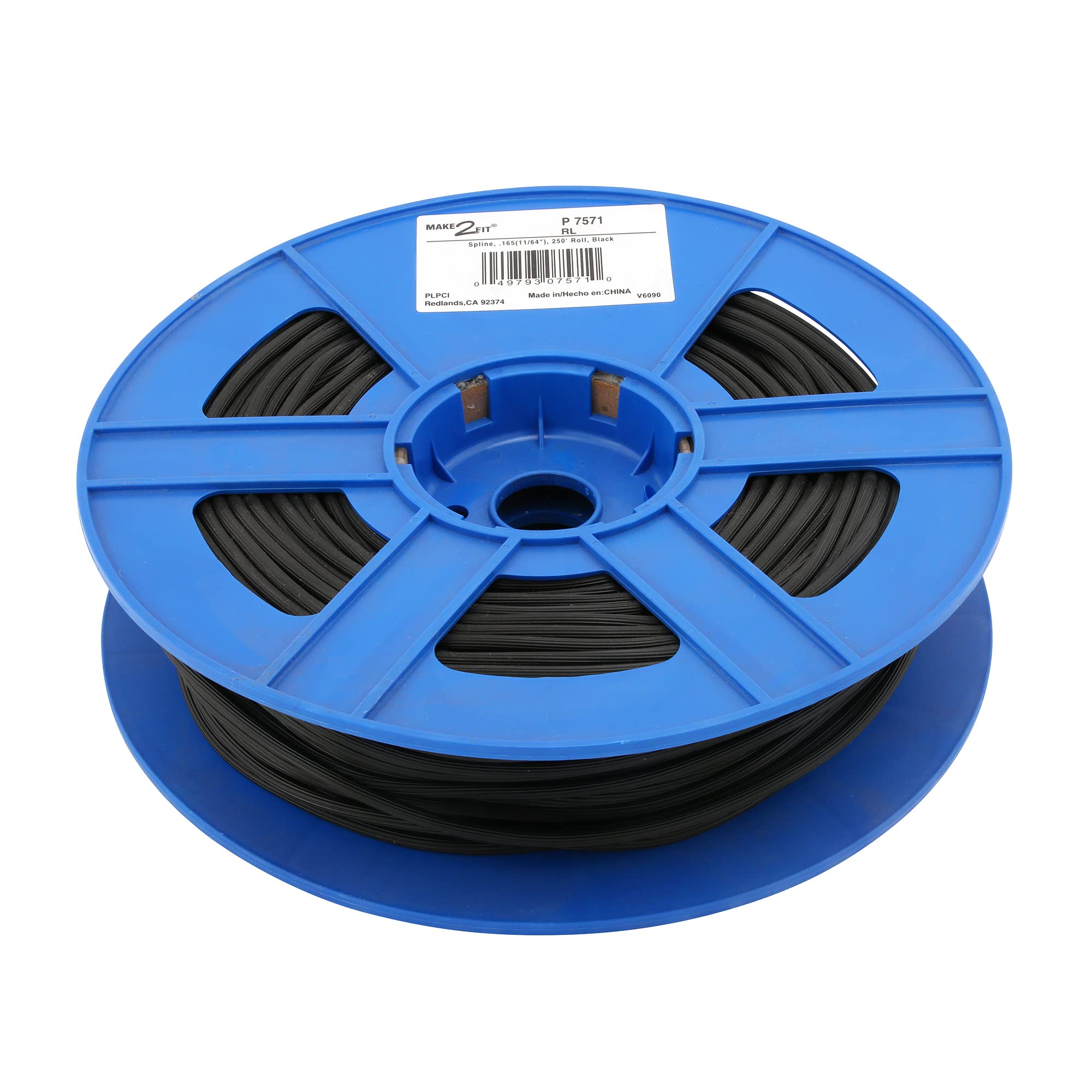 Prime-Line P 7571 0.165 in. x 250 ft. Roll Black Spline (1 Roll)