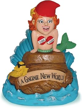 BigMouth Inc Little Mer-gnome Garden Gnome Statue, Funny Outdoor Lawn & Yard Figurine, Housewarming Gag Gift Sculpture Decorations