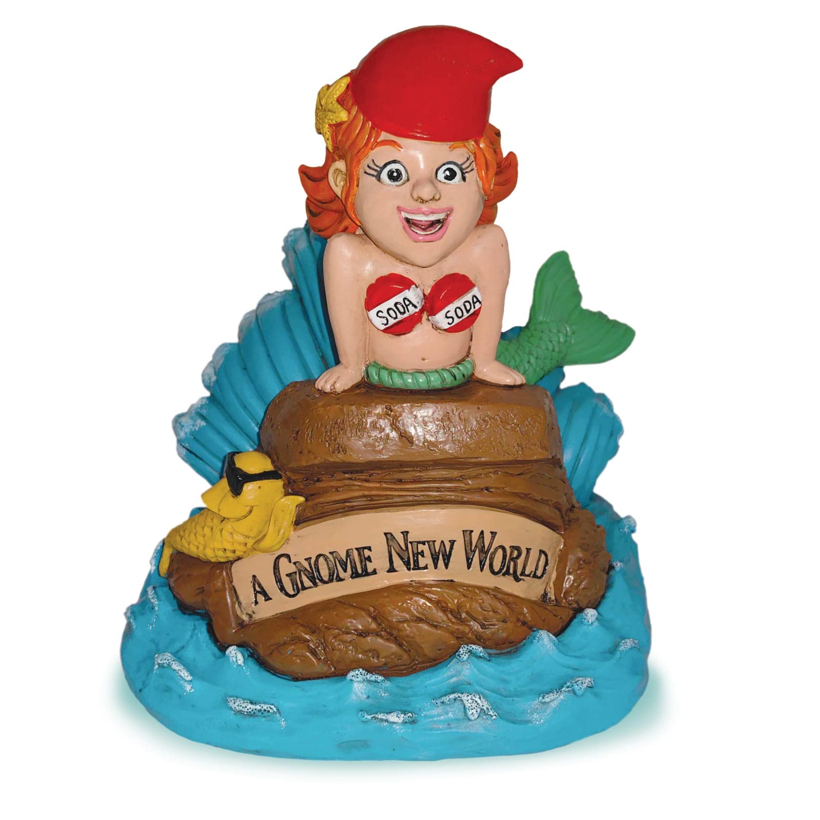 BigMouth Inc Little Mer-gnome Garden Gnome Statue, Funny Outdoor Lawn & Yard Figurine, Housewarming Gag Gift Sculpture Decorations