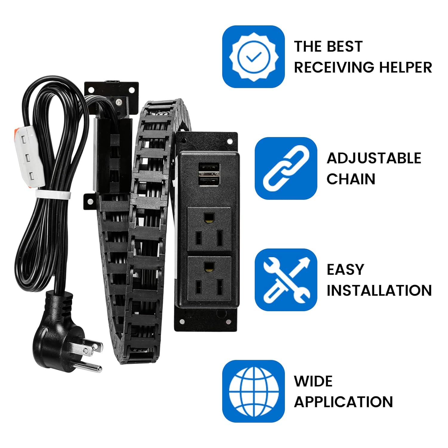 Briidea Drawer Outlet Kit with Two 15Amp AC Outlets & Two USB-A Ports, a Necessary Storage Assistant for Bathroom, Bedroom, Kitchen