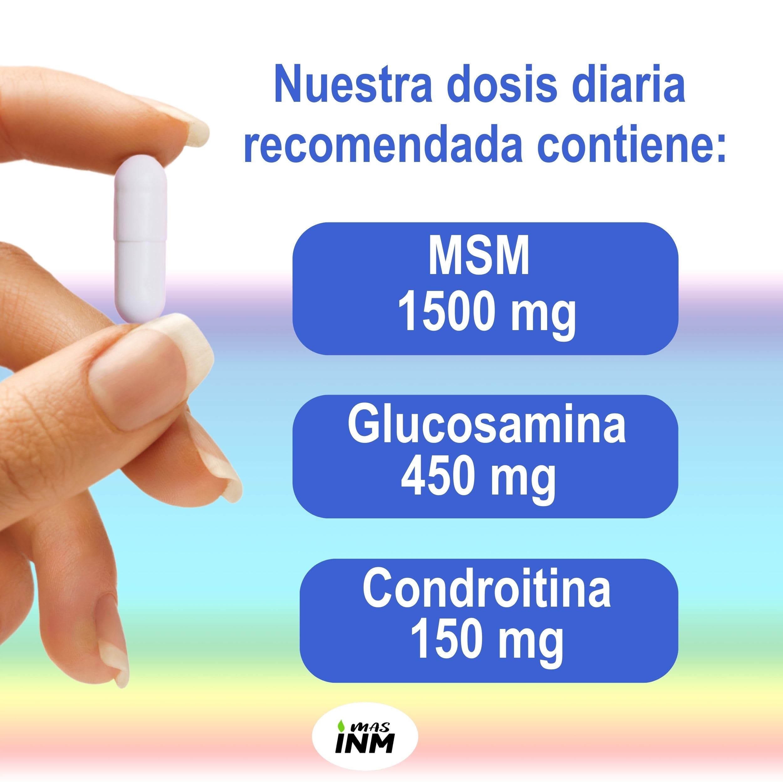 MSM con Glucosamina y Condroitina – Antiinflamatorio Natural que Reduce el Dolor – Para Articulaciones – Fortalece Cartílagos y Huesos – Sin Aditivos -180 Cápsulas – Alta Dosis 2100 mg - Masinmune