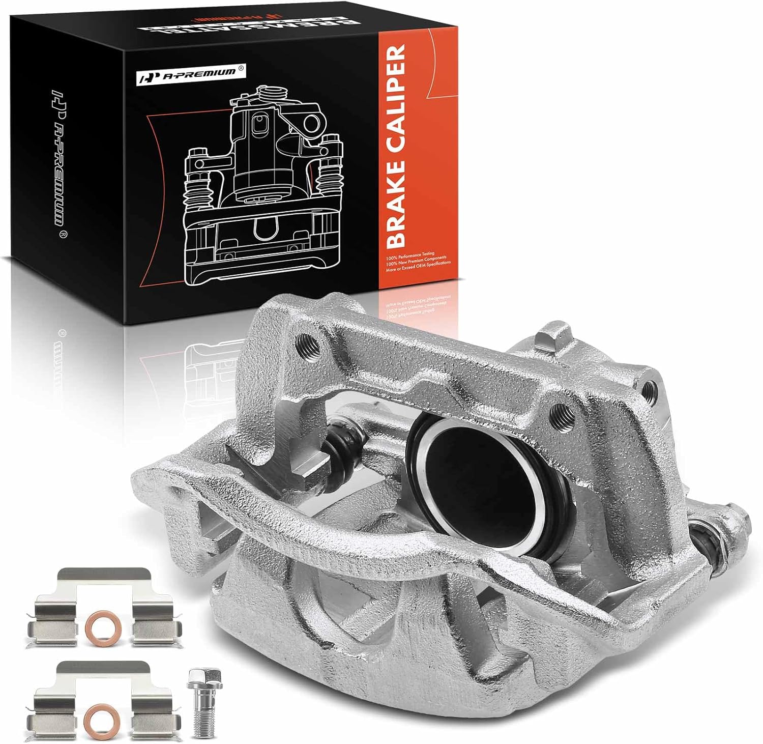 A-Premium Disc Brake Caliper Assembly with Bracket Compatible with Select Mercedes-Benz Models - C240 2003-2005, C280 2006-2007, C320 2003-2005, C350 2006-2007 - Front Right Passenger Side