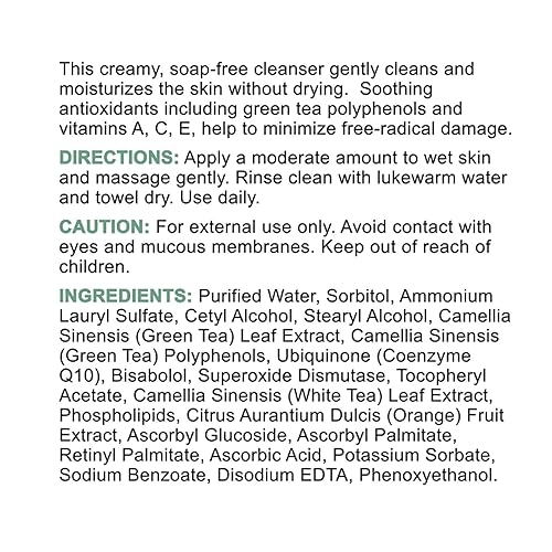 Miniatura 7 de Replenix Green Tea Limpiador suave y relajante, lavado facial de grado médico para pieles sensibles (6.7 onzas líquidas)