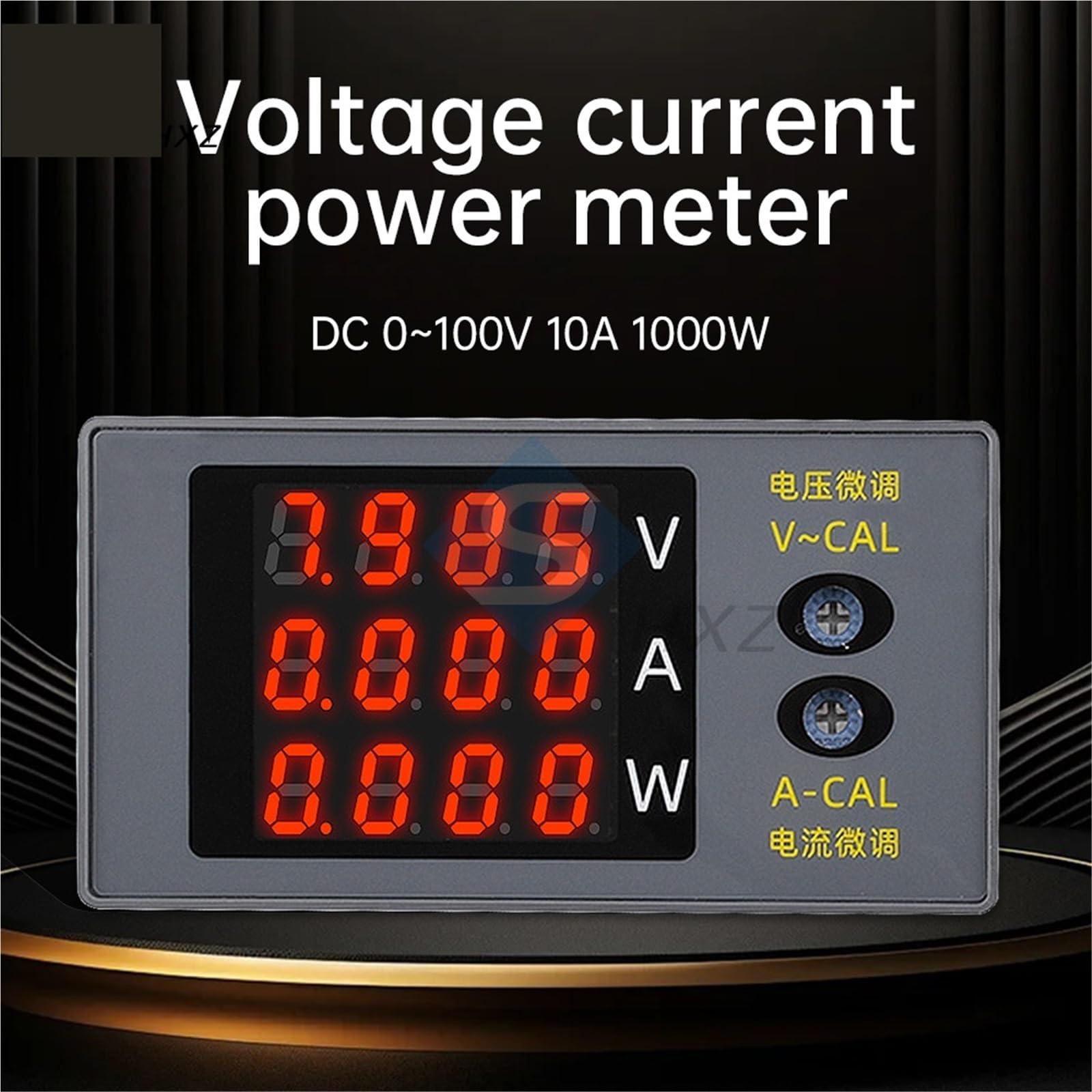 DC 0 ~ 100 V miernik napięcia prądu 10 A 1000 W 4-cyfrowy watomierz elektryczny miernik mocy precyzyjnie dostrojone narzędzia dla elektryków (kolor czerwony)